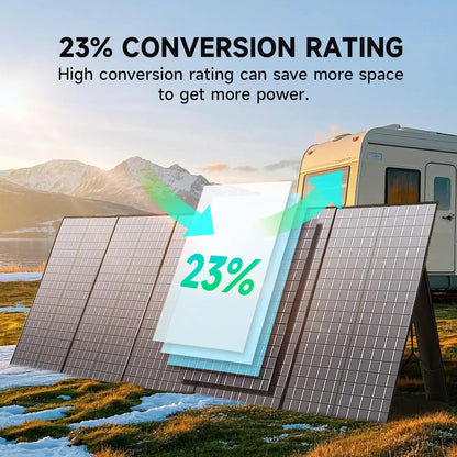 ALLPOWERS SP037 400W Portable Solar Panel,Foldable and Storage,Ip67 Waterproof,Suitable for Off-Grid Rvs,Camping,And Plug-And-Play Use,With Stand