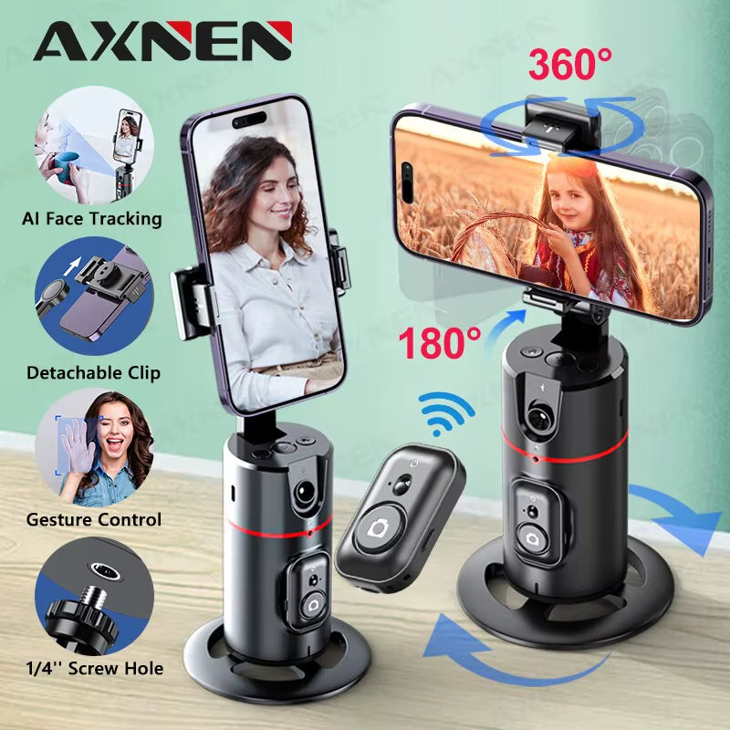 2026 New 360 Rotation Follow-Up Gimbal Stabilizer Monopod Desktop Tracking Gimbal with Remote for Live Photography