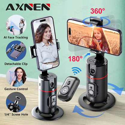 2026 New 360 Rotation Follow-Up Gimbal Stabilizer Monopod Desktop Tracking Gimbal with Remote for Live Photography