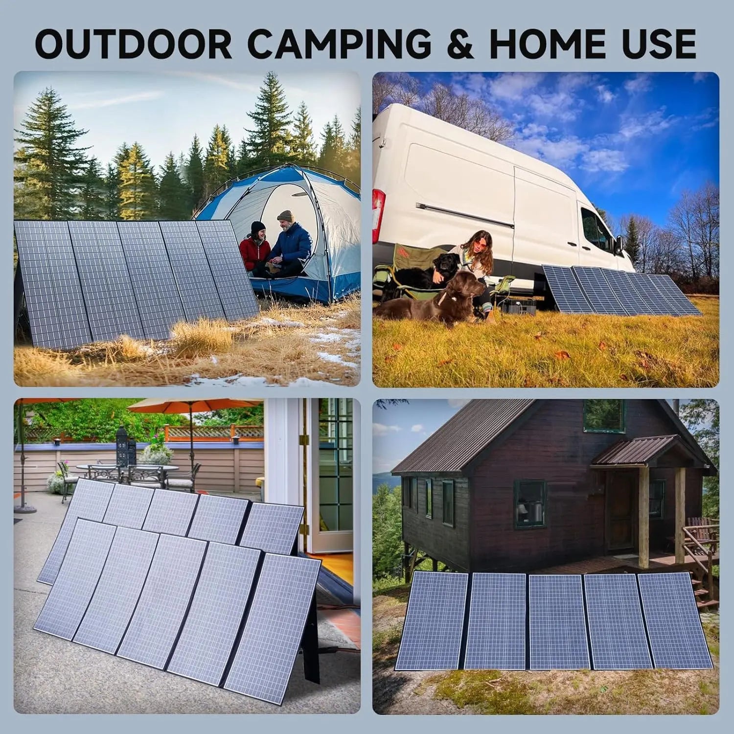 ALLPOWERS SP037 400W Portable Solar Panel,Foldable and Storage,Ip67 Waterproof,Suitable for Off-Grid Rvs,Camping,And Plug-And-Play Use,With Stand