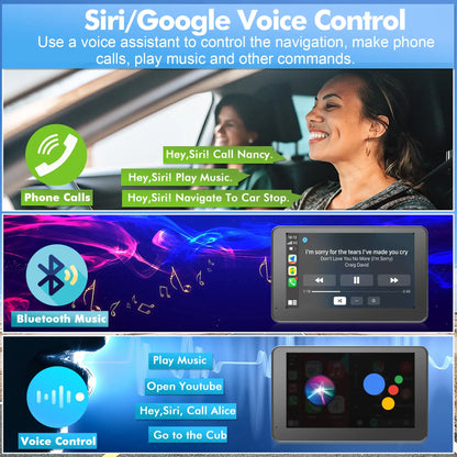 【PASLDA】2026 Upgraded Wireless Carplay Screen for Andriod & Iphone : the Ultimate Portable Car Play Adapter for Seamless In-Car Entertainment Car Media Player Car Monitor