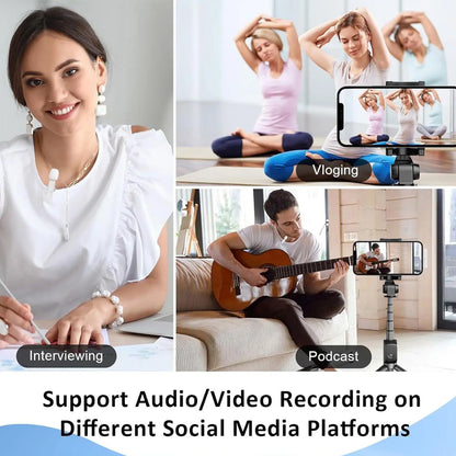 Professional Wireless Lavalier Microphone, USB Rechargeable Plug-And-Play Lapel Mic for Mobile Video Recording, Teaching, Interviews & Podcasts #GLOBAL PICKS