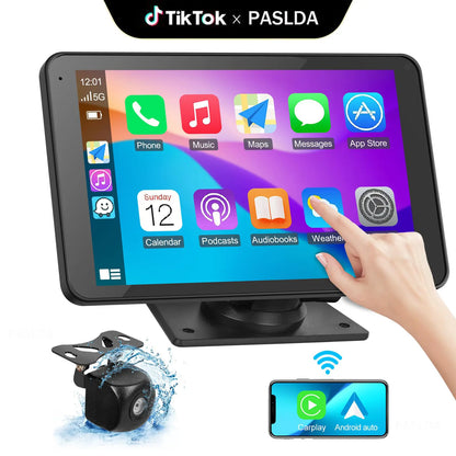 【PASLDA】2026 Upgraded Wireless Carplay Screen for Andriod & Iphone : the Ultimate Portable Car Play Adapter for Seamless In-Car Entertainment Car Media Player Car Monitor