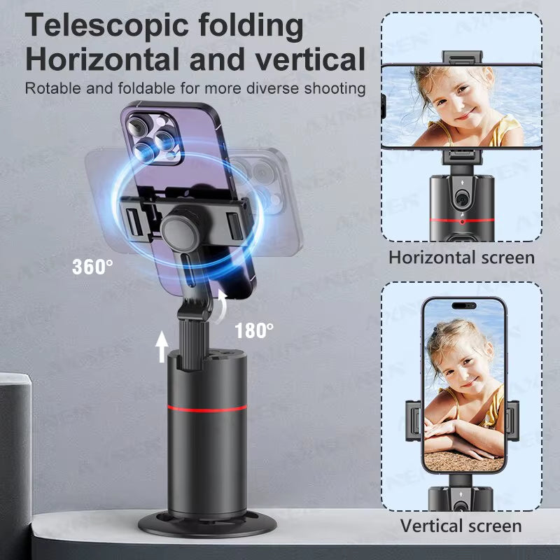 2026 New 360 Rotation Follow-Up Gimbal Stabilizer Monopod Desktop Tracking Gimbal with Remote for Live Photography
