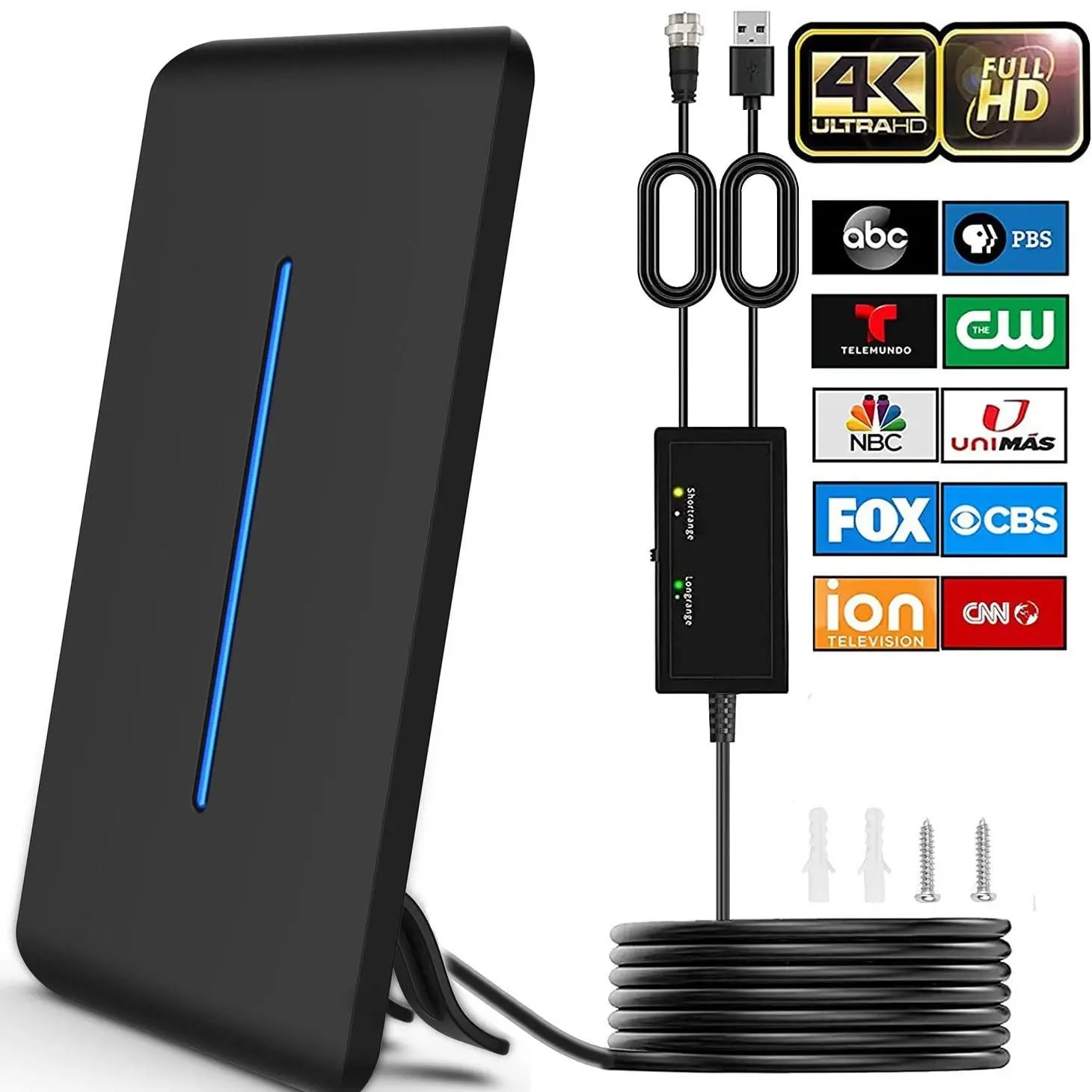 HIDB TV Antenna Digital for Smart TV HD Antena Indoor 4K 360° Signal Amplified Indoor TV Antenna for Easy Long Range Reception Installation No Monthly Bill Ultra Long Reception Distance TV Antenna for Local Channels ,Deals for You Days，Summerwins
