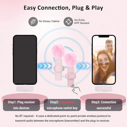 Professional Wireless Lavalier Microphone, USB Rechargeable Plug-And-Play Lapel Mic for Mobile Video Recording, Teaching, Interviews & Podcasts #GLOBAL PICKS